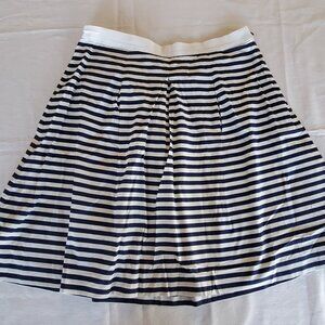 LOFT summer beach striped Flare skirt Women's size 14 blue white